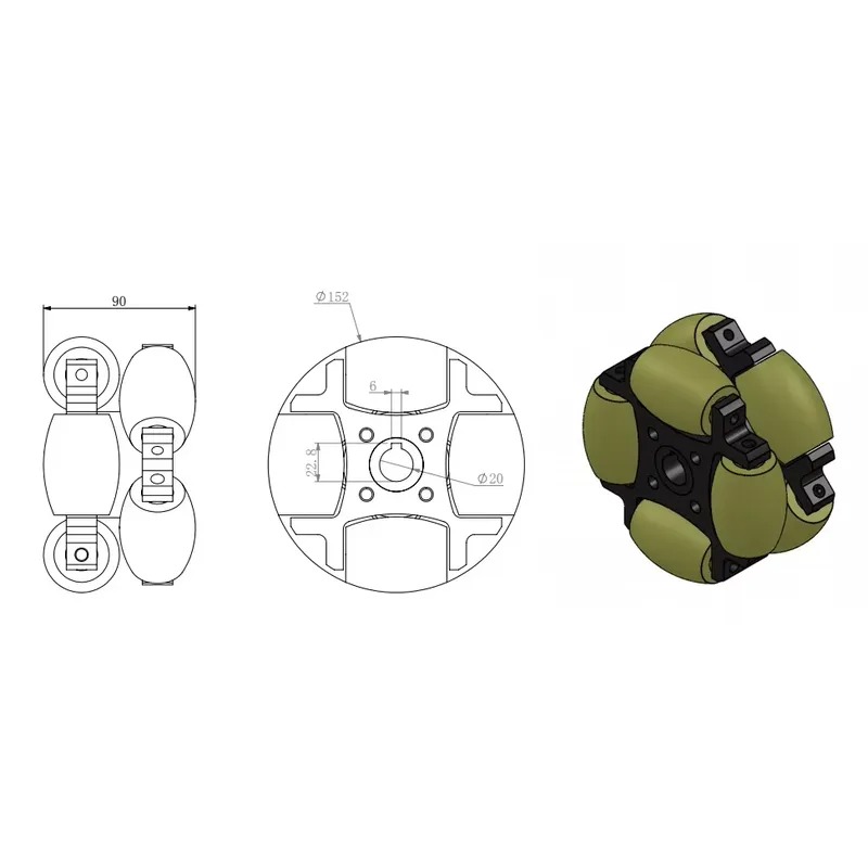 Hot Sale NW152A Payload 100kg  - đánh giá và giá Omni Wheel