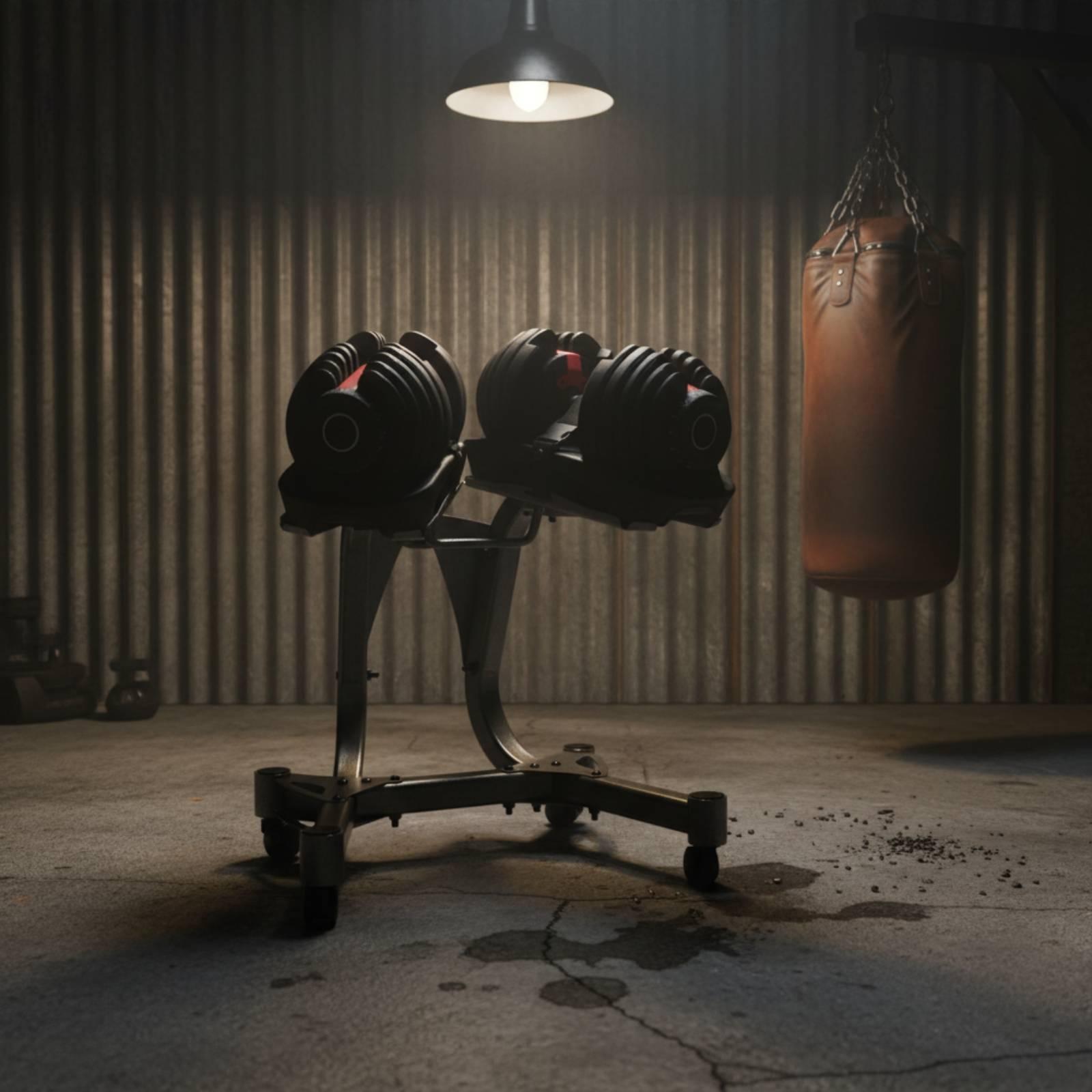 Adjustable Dumbbell Stand on W - đánh giá và giá Caster Wheel